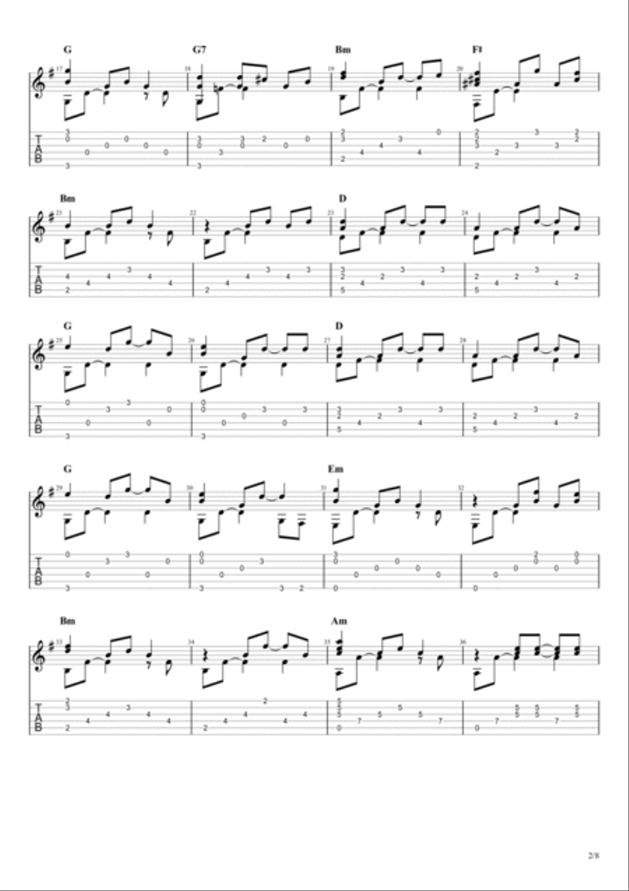 O Holy Night Guitar Tablature scores gallery preview page 2