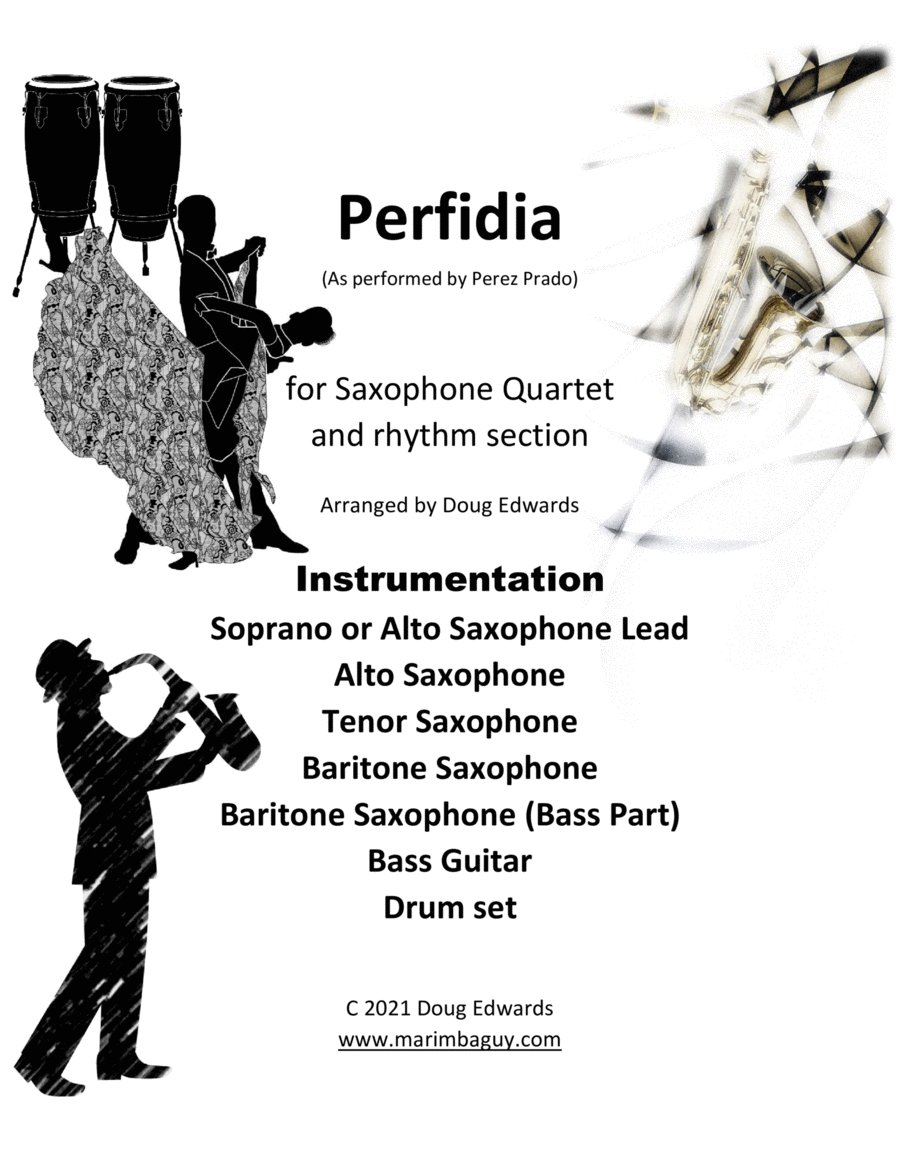 Perfidia Saxophone Quartet scores gallery preview page 1