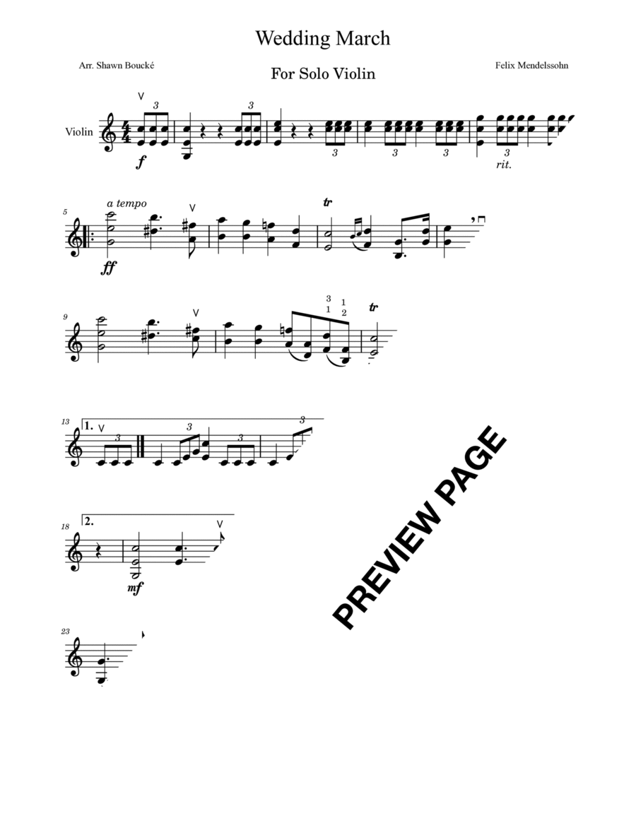 Wedding deals march violin