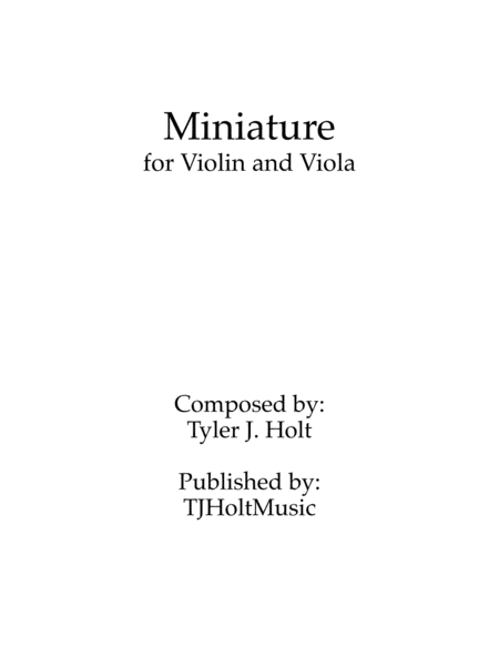 Miniature, Op. 16