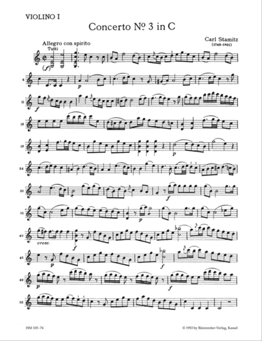 Violoncello-Konzert Nr.3 fur den Konig von Preussen C major Violin scores gallery preview page 1