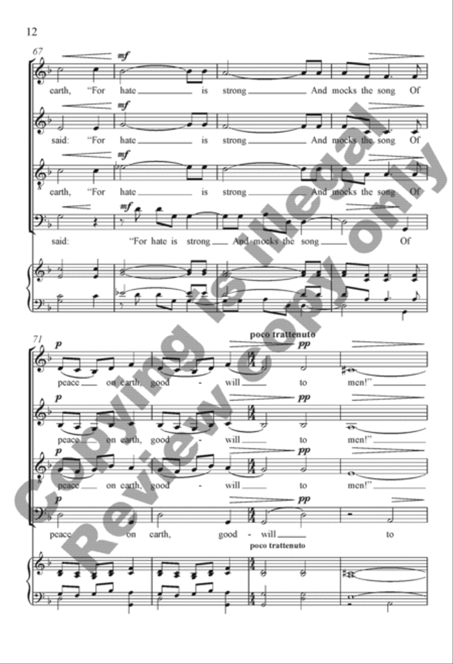 A Soldier's Carol 4-Part scores gallery preview page 12