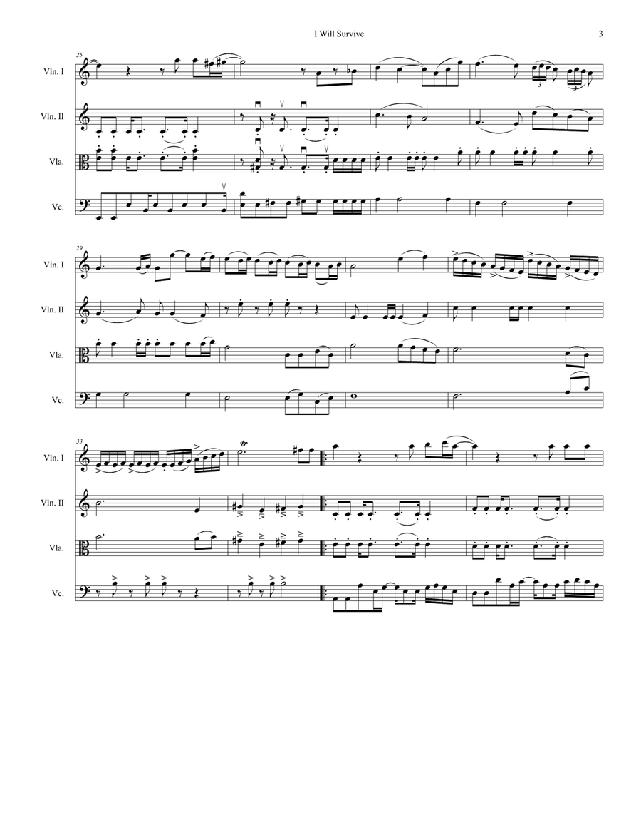 I Will Survive I Will Survive String Quartet scores gallery preview page 3