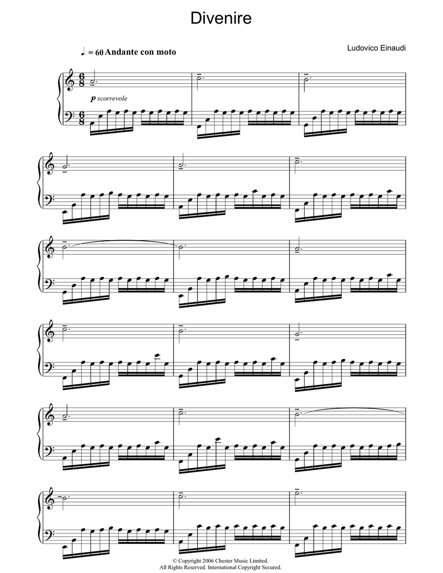 Divenire Divenire Piano Solo scores gallery preview page 1