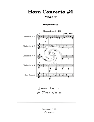 Horn Concerto #4 Finale for Clarinet Quintet
