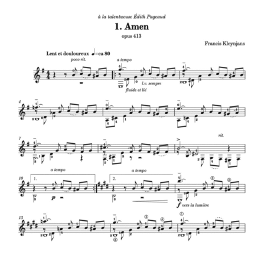 Amen, Ainsi soit-il Classical Guitar scores gallery preview page 2