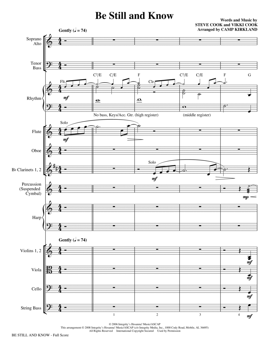 Be Still And Know - Full Score Choir scores gallery preview page 1