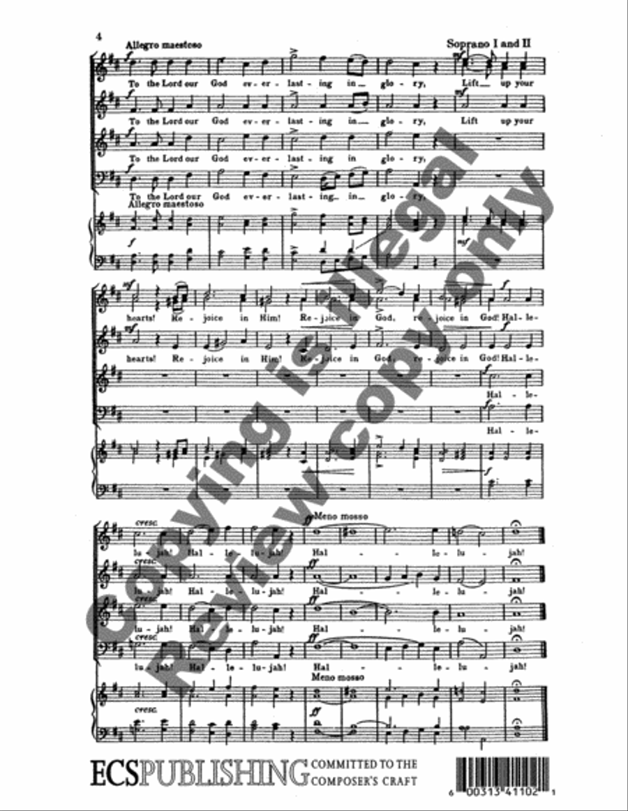 Lo, a Voice to Heaven Sounding 4-Part scores gallery preview page 4