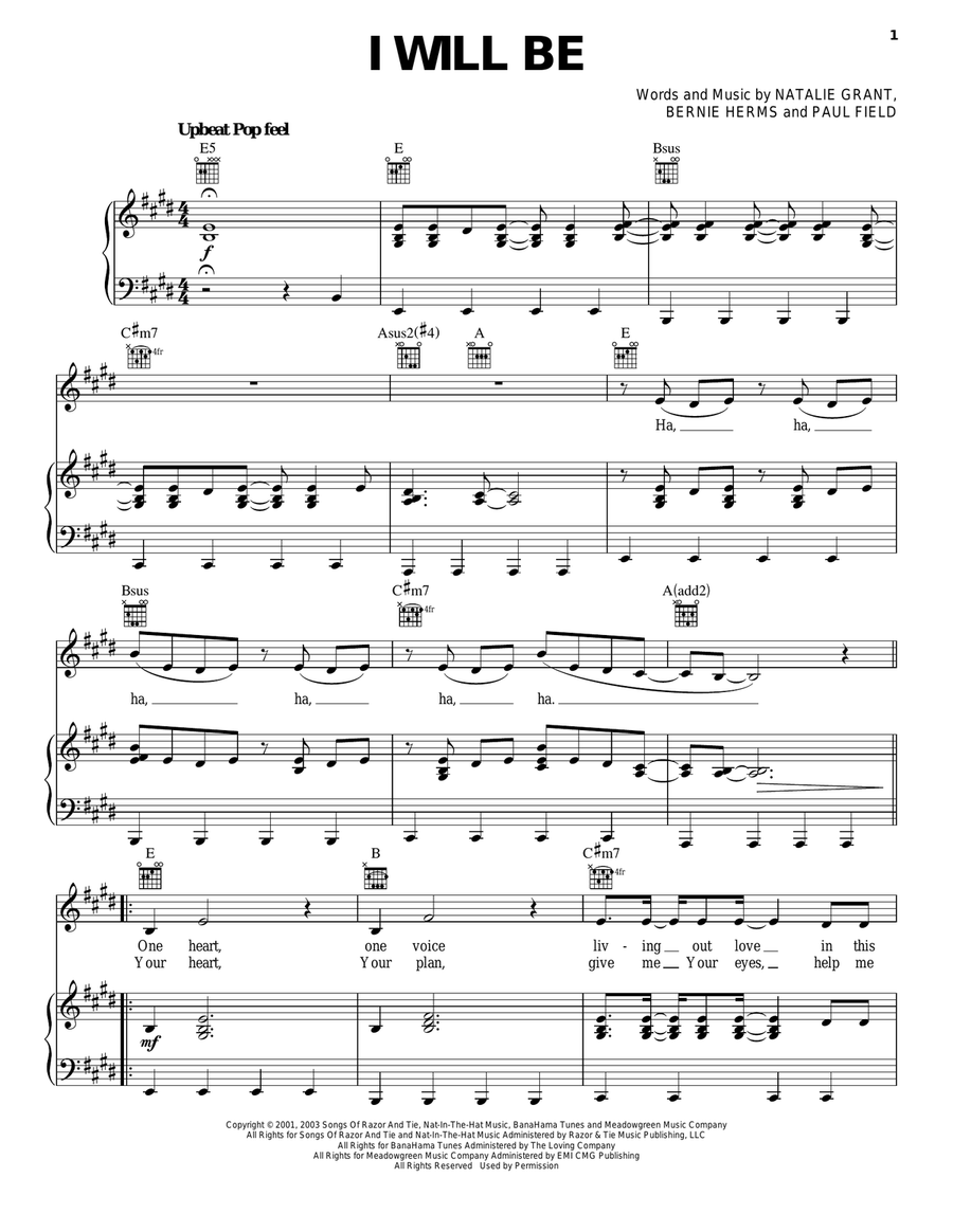 I Will Be I Will Be Acoustic Guitar scores gallery preview page 1