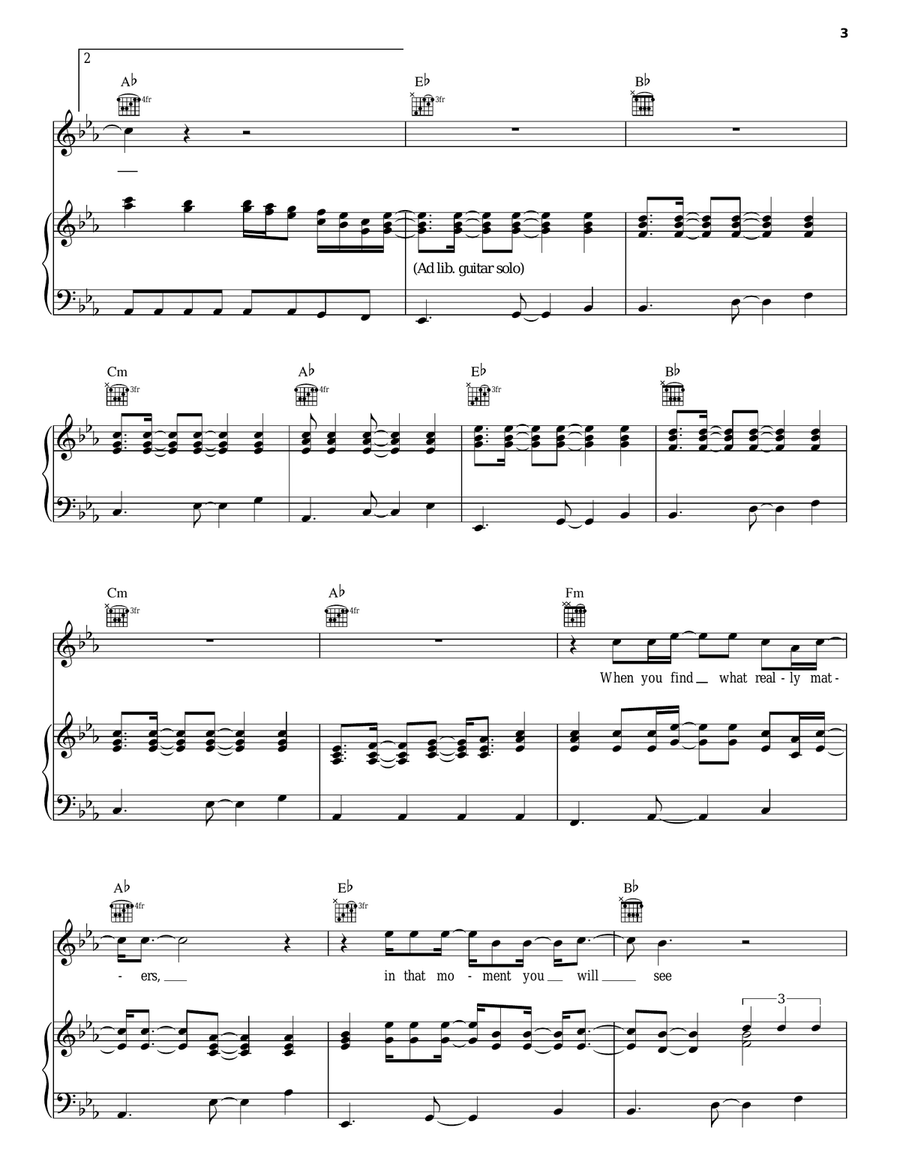 Diamonds Piano, Vocal, Guitar scores gallery preview page 3