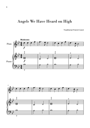 Book cover for Angels We Have Heard on High (for Flute and Piano Beginners)