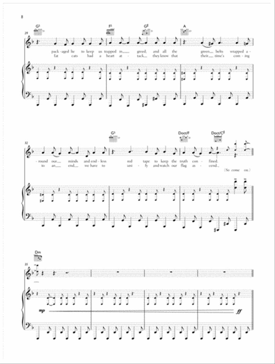 Uprising Piano, Vocal, Guitar scores gallery preview page 3