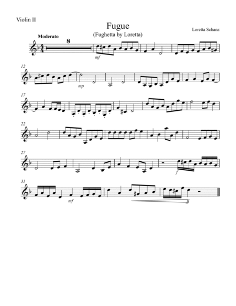 Fughetta by Loretta Fughetta by Loretta String Quartet scores gallery preview page 4