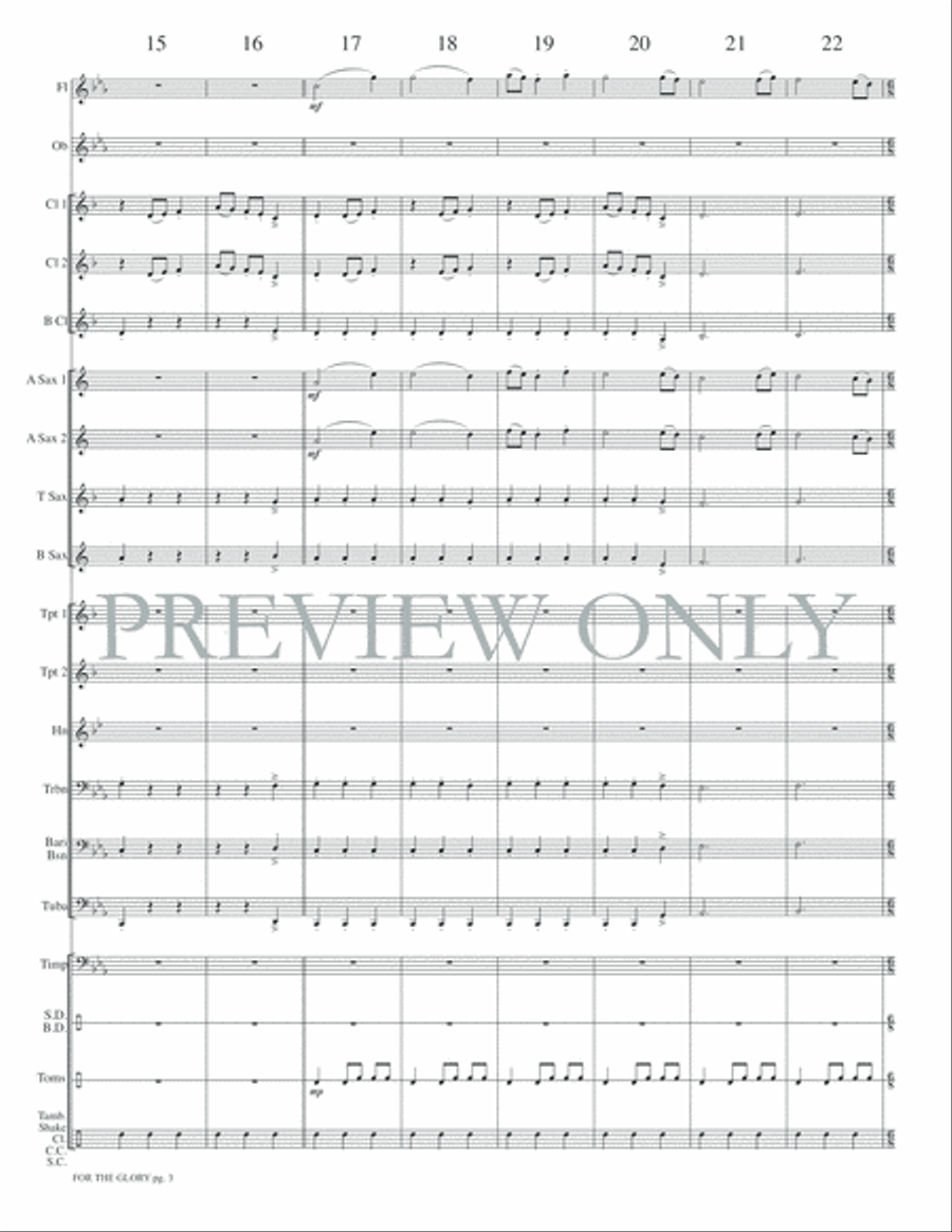 For the Glory For the Glory Concert Band scores gallery preview page 6