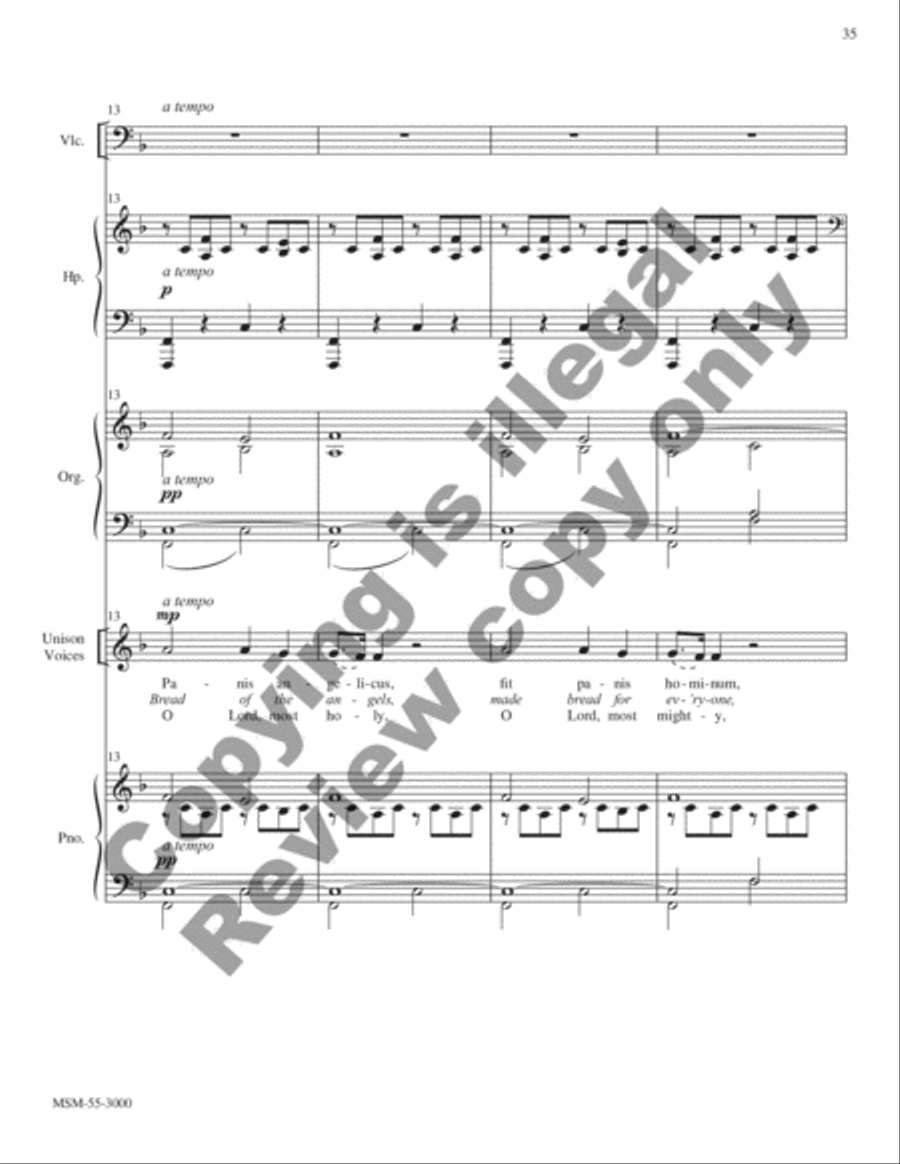 Panis angelicus (Bread of Angels): O Lord, Most Holy Unison Choir scores gallery preview page 15