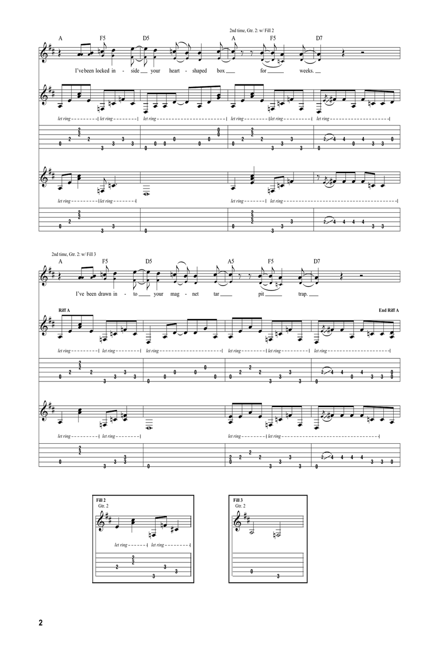 Heart Shaped Box Acoustic Guitar scores gallery preview page 2
