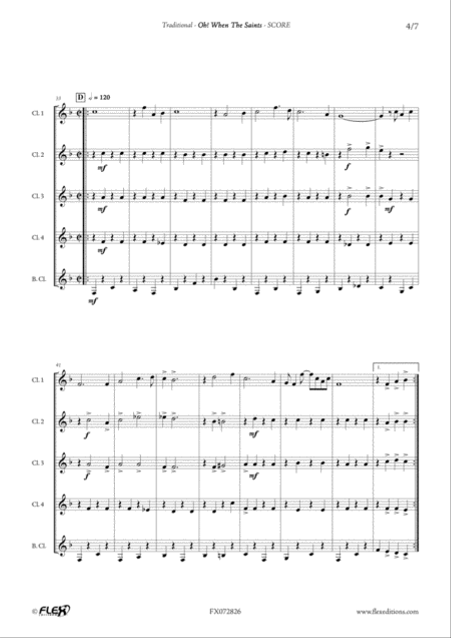 Oh! When The Saints Clarinet Quintet scores gallery preview page 4