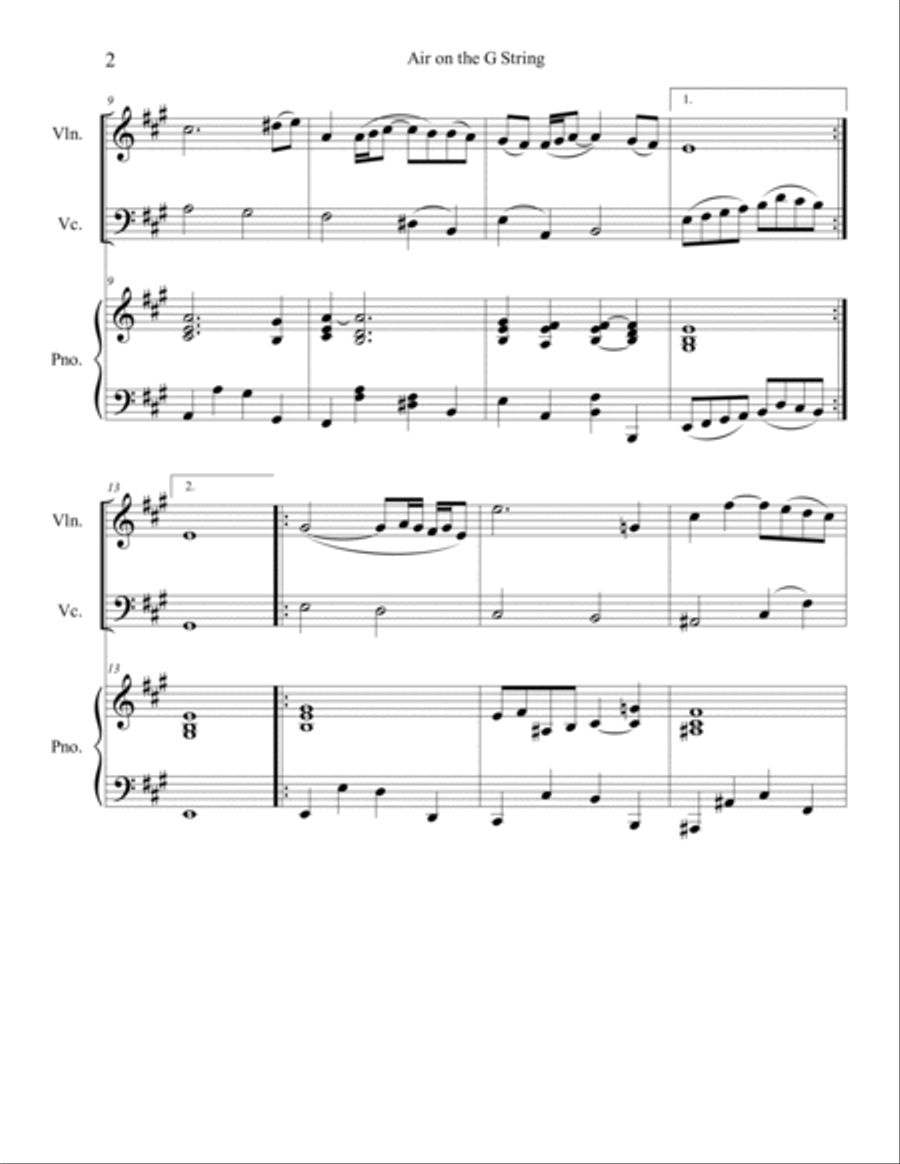 10 Wedding Duets for Violin and Cello with Piano Piano Trio scores gallery preview page 4