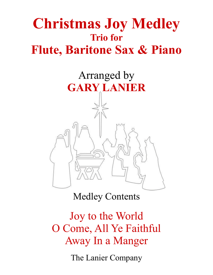 CHRISTMAS JOY MEDLEY (Trio – Flute, Baritone Sax & Piano with Parts) Woodwind Duet scores gallery preview page 1
