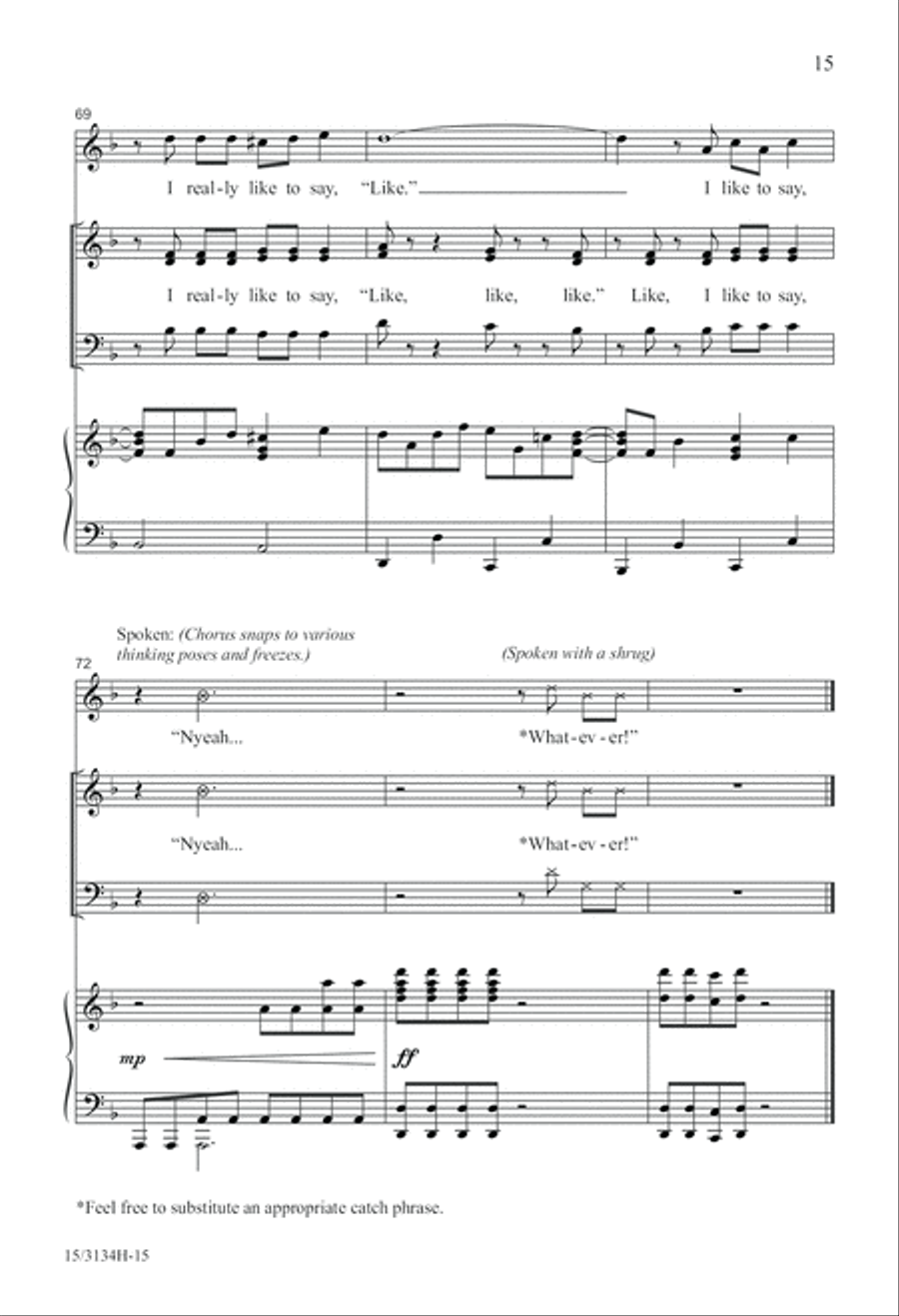 Like, I Like to Say Like 4-Part scores gallery preview page 15