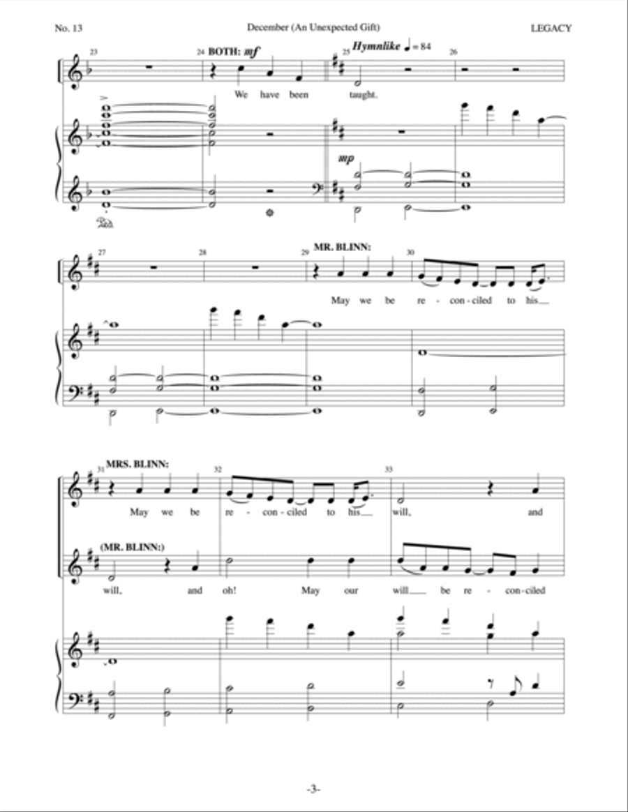 December (An Unexpected Gift) Piano, Vocal scores gallery preview page 3