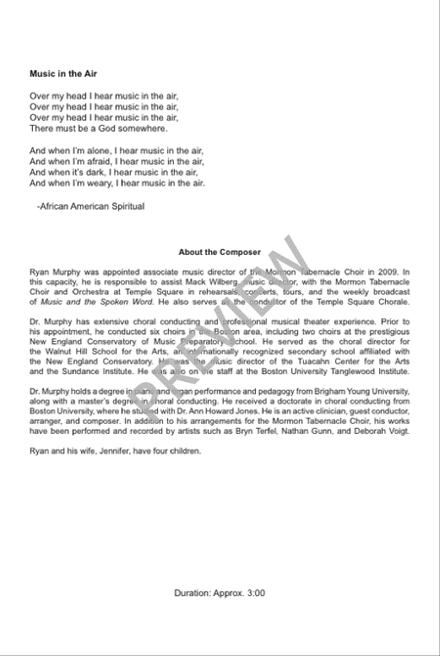 Music in the Air (TTBB) TTBB scores gallery preview page 3