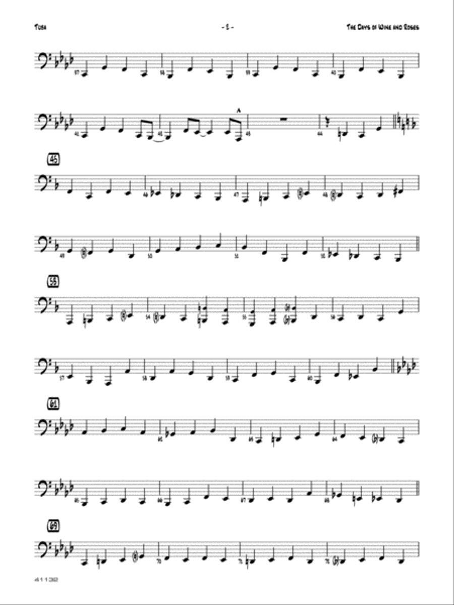 The Days of Wine and Roses: Tuba Jazz Ensemble scores gallery preview page 2