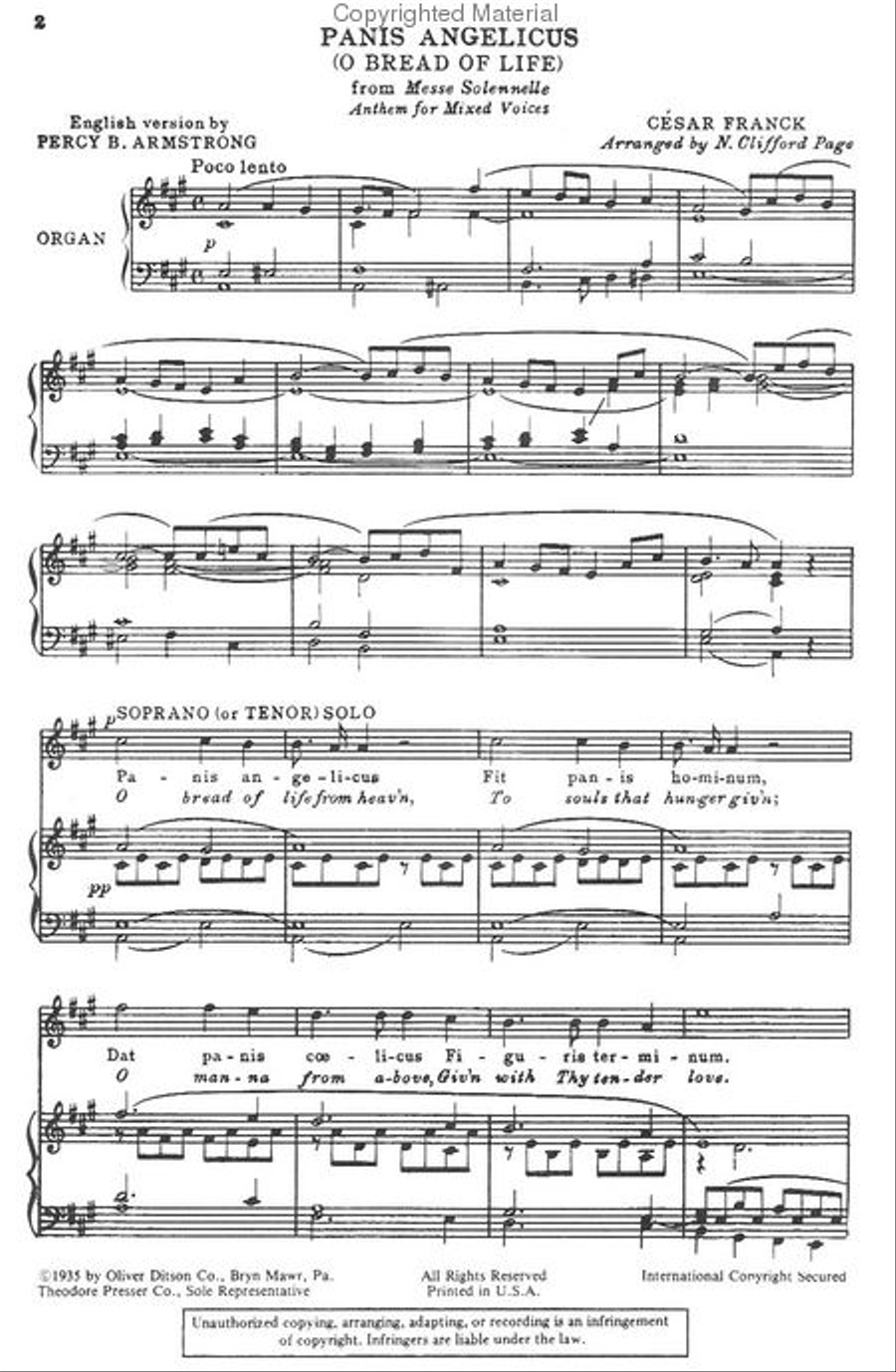 Panis Angelicus 4-Part scores gallery preview page 2