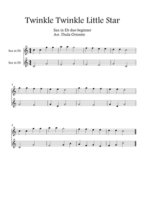 Twinkle Twinkle Little Star DUET (For BEGINNER and kids) (Alto SAX duo)