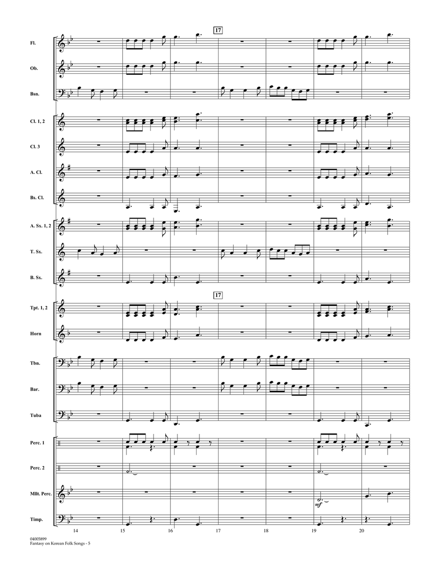 Fantasy on Korean Folk Songs - Conductor Score (Full Score) Concert Band scores gallery preview page 5