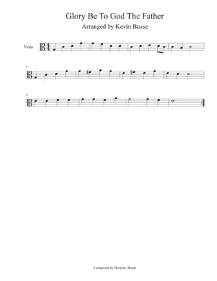 Book cover for Glory Be To God The Father (Easy key of C) - Viola