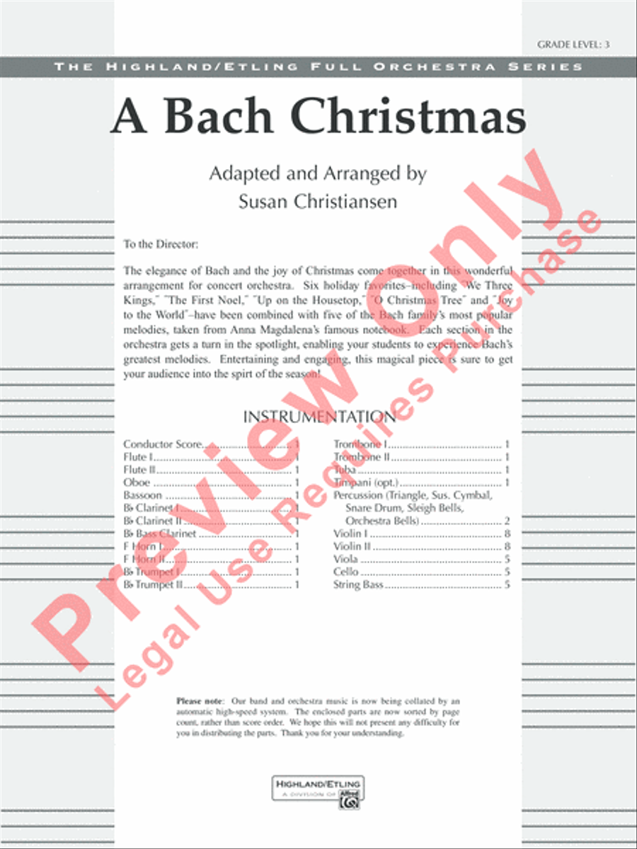 A Bach Christmas A Bach Christmas Full Orchestra scores gallery preview page 2