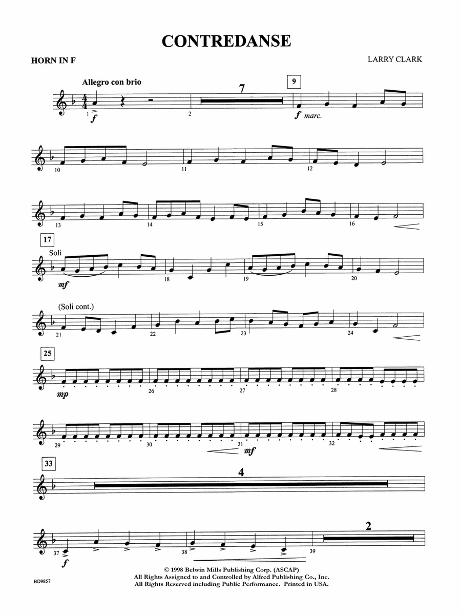 Contredanse: 1st F Horn