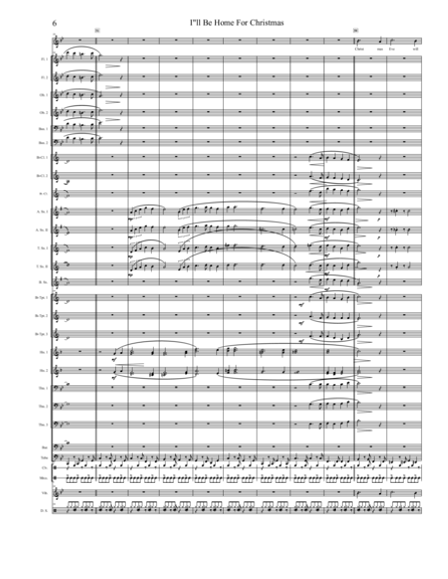 I'll Be Home For Christmas Concert Band scores gallery preview page 6