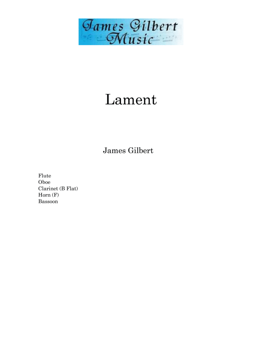 Lament Lament Woodwind Quintet scores gallery preview page 1
