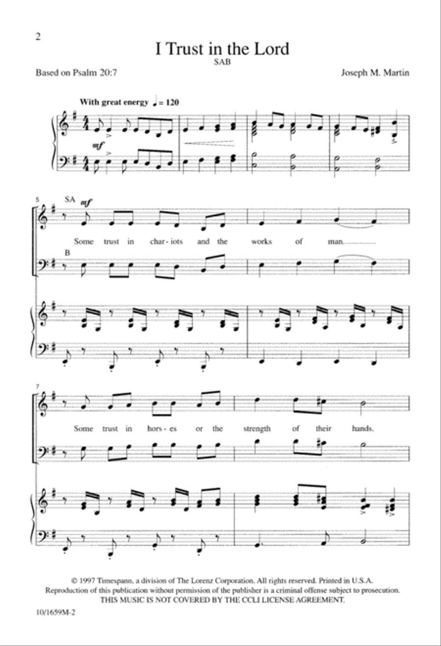 I Trust in the Lord 3-Part scores gallery preview page 2