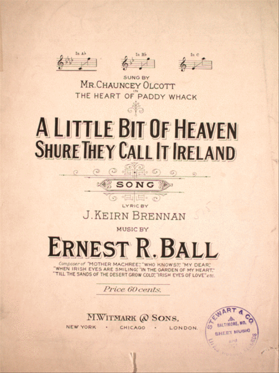 A Little Bit of Heaven (Shure They Call It Ireland) Voice scores gallery preview page 1