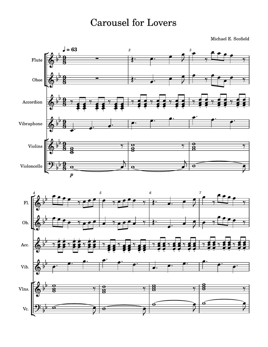 Carousel for Lovers Woodwind Trio scores gallery preview page 1
