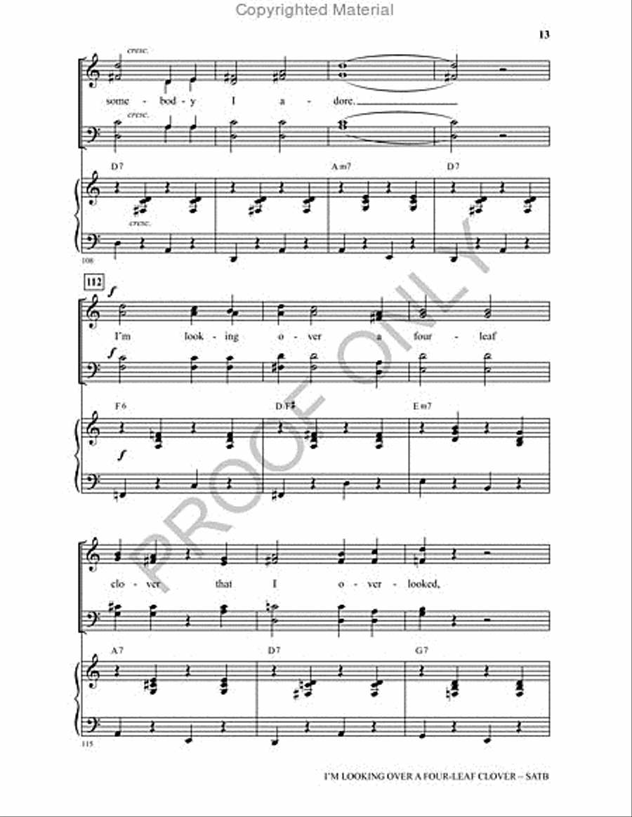 I'm Looking Over A Four-leaf Clover 4-Part scores gallery preview page 12