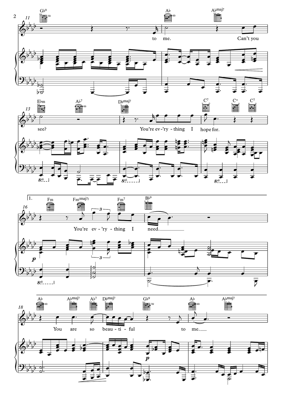 You Are So Beautiful Piano, Vocal scores gallery preview page 2