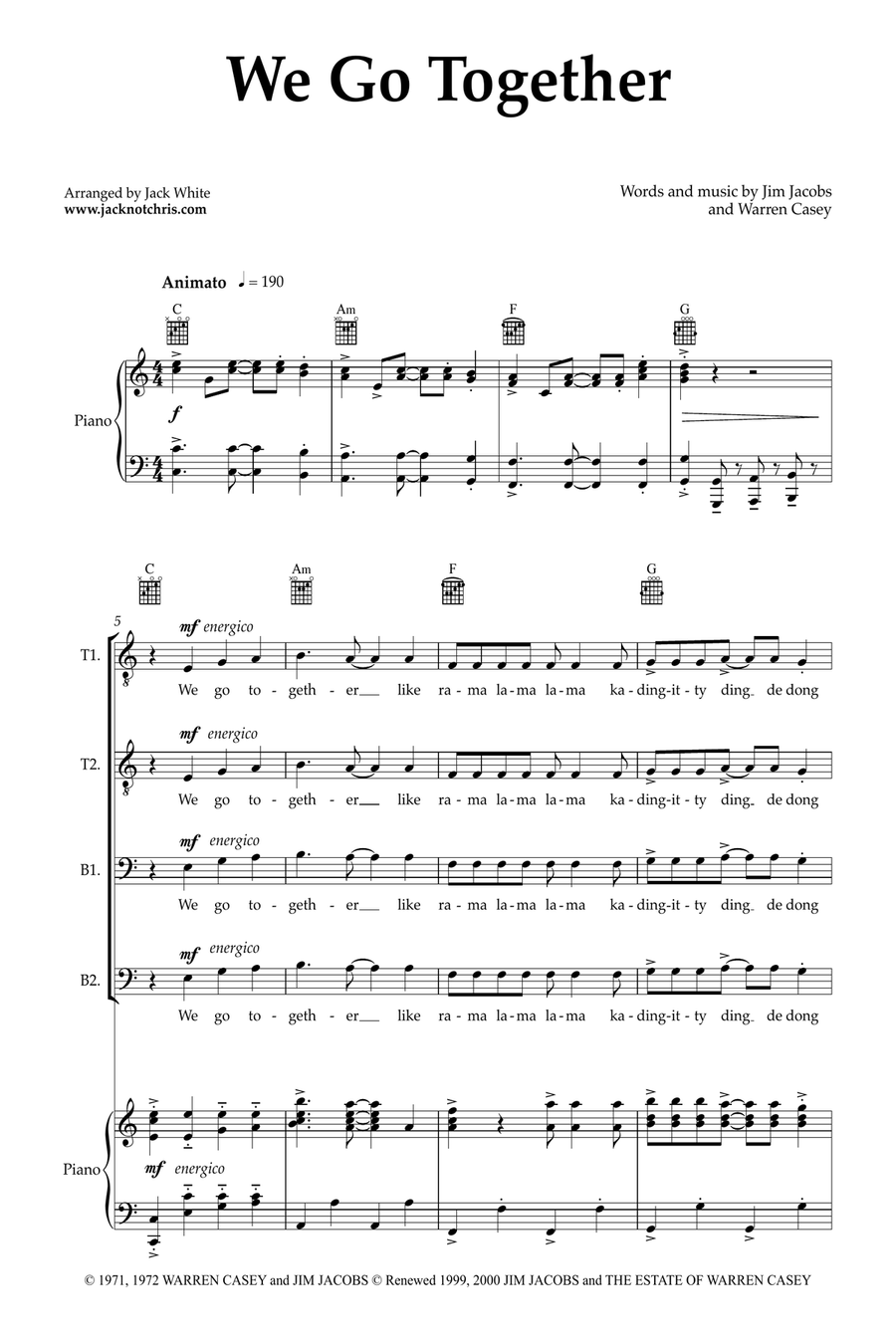 We Go Together We Go Together TTBB scores gallery preview page 1