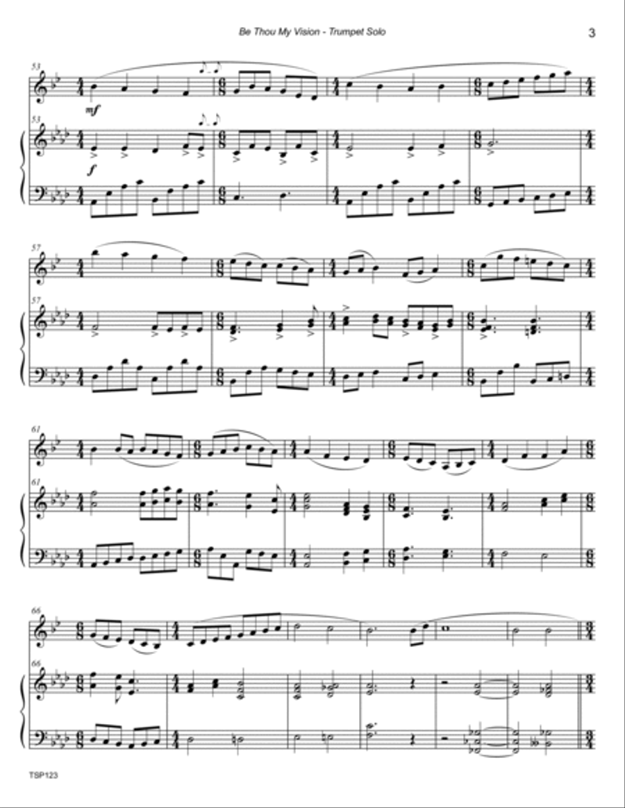 BE THOU MY VISION - TRUMPET SOLO with Piano Accompaniment BE THOU MY VISION - TRUMPET SOLO with Piano Accompaniment Trumpet Solo scores gallery preview page 3