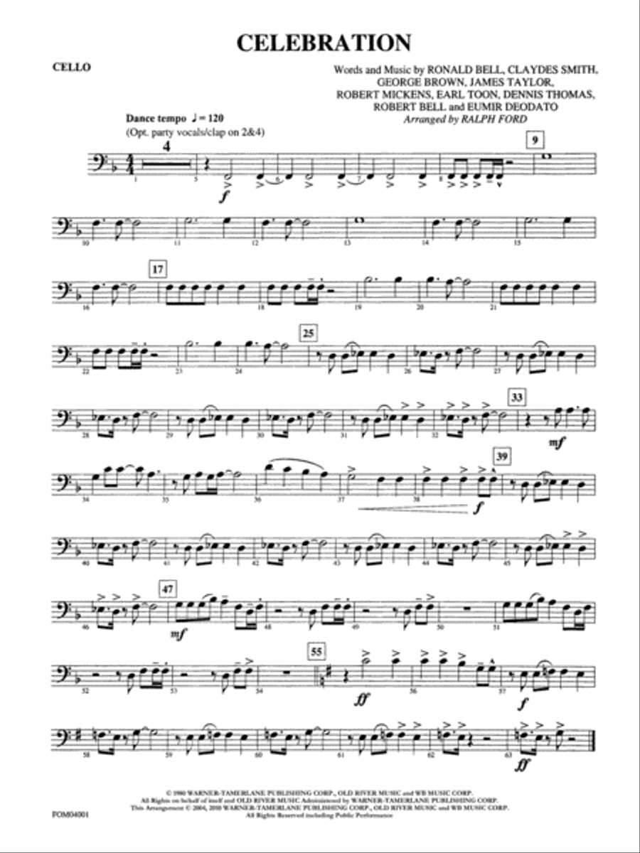 Celebration: Cello Full Orchestra scores gallery preview page 1
