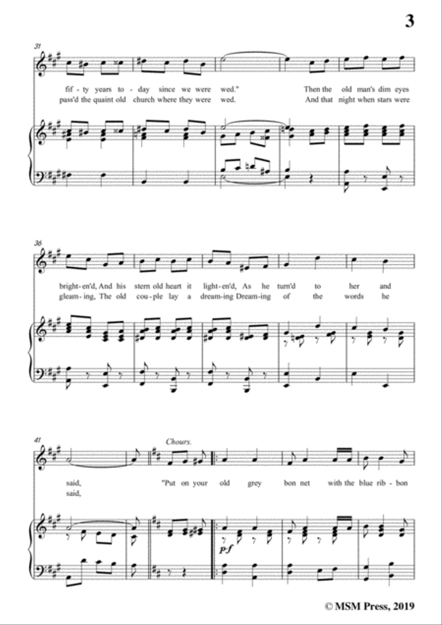 Percy Wenrich-Put On Your Old Grey Bonnet,in A Major,for Voice&Piano Voice scores gallery preview page 5