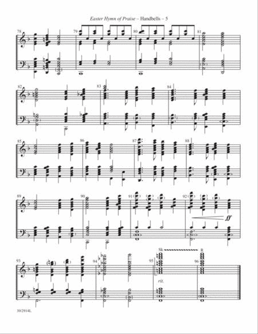 Easter Hymn of Praise - Brass and Handbells Score and Parts 5-Octaves scores gallery preview page 6