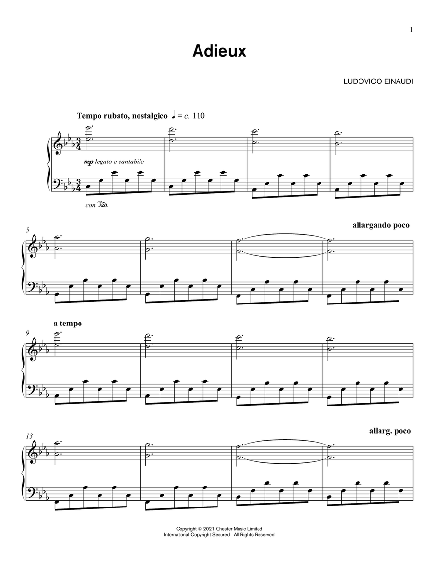 Adieux Piano Solo scores gallery preview page 1