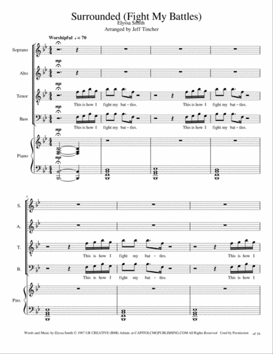 Surrounded (fight My Battles) 4-Part scores gallery preview page 2