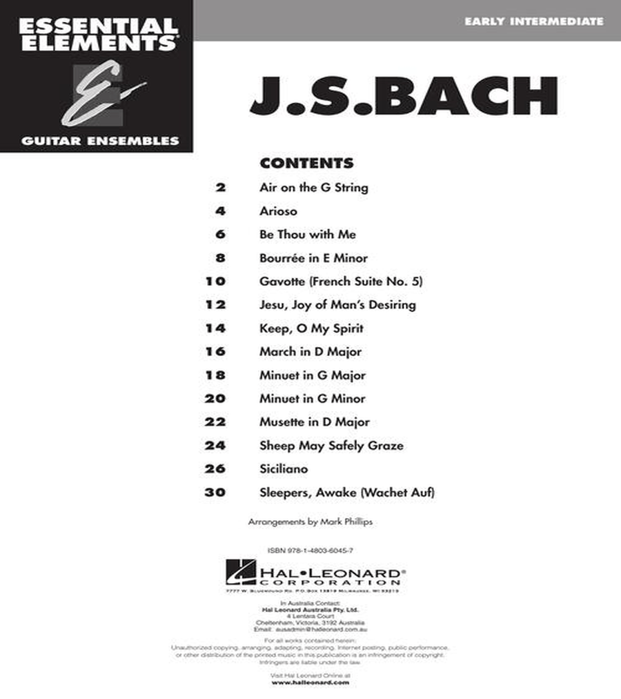 J.S. Bach – 15 Pieces Arranged for Three or More Guitarists Guitar Ensemble scores gallery preview page 3