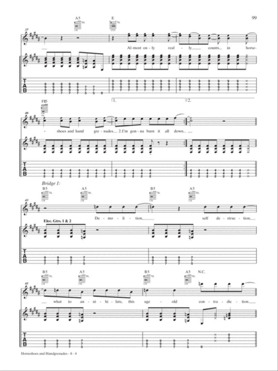Horseshoes and Handgrenades Guitar Tablature scores gallery preview page 4