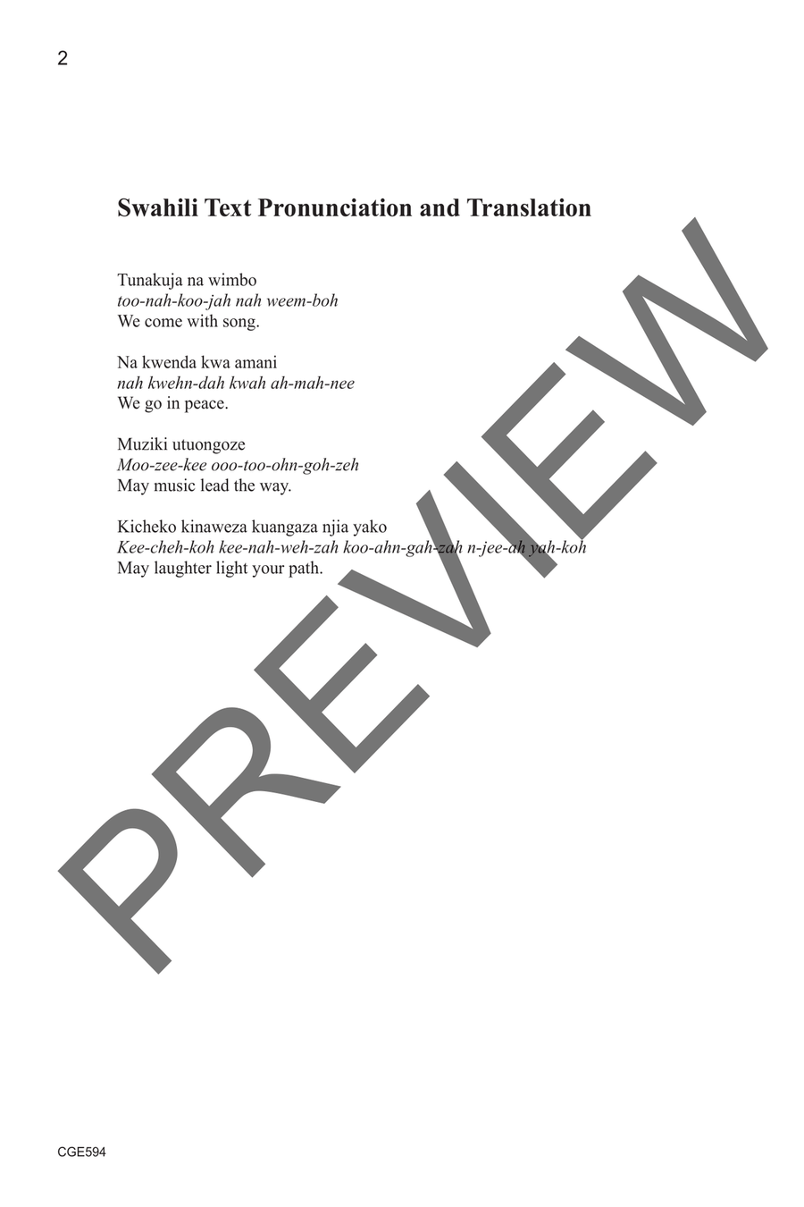 Tunakuja na Wimbo (Two-part) 2-Part scores gallery preview page 3